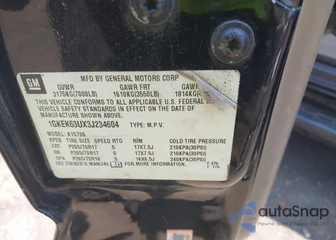 2003 GMC Yukon Denali from USA, damaged, VIN 1GKEK63UX3J234604